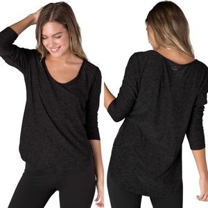 Beyond Yoga Cut and Run Yoga Pullover in Darkest Night